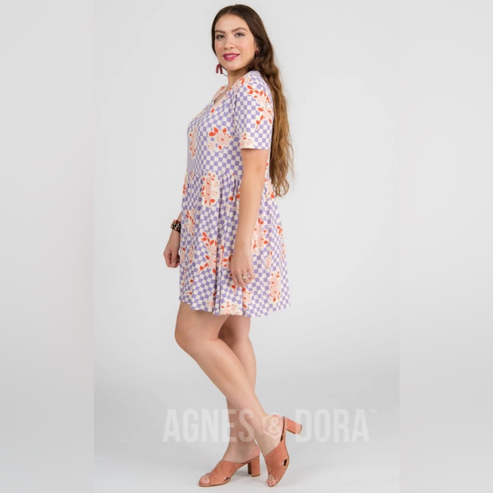 Agnes & Dora Kahlo Dress Checkered Floral